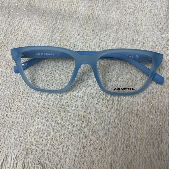 Arnette Phoebe Glasses Frosted Light Blue Transparent Lens Extra Small Case NWOT - Picture 4 of 12